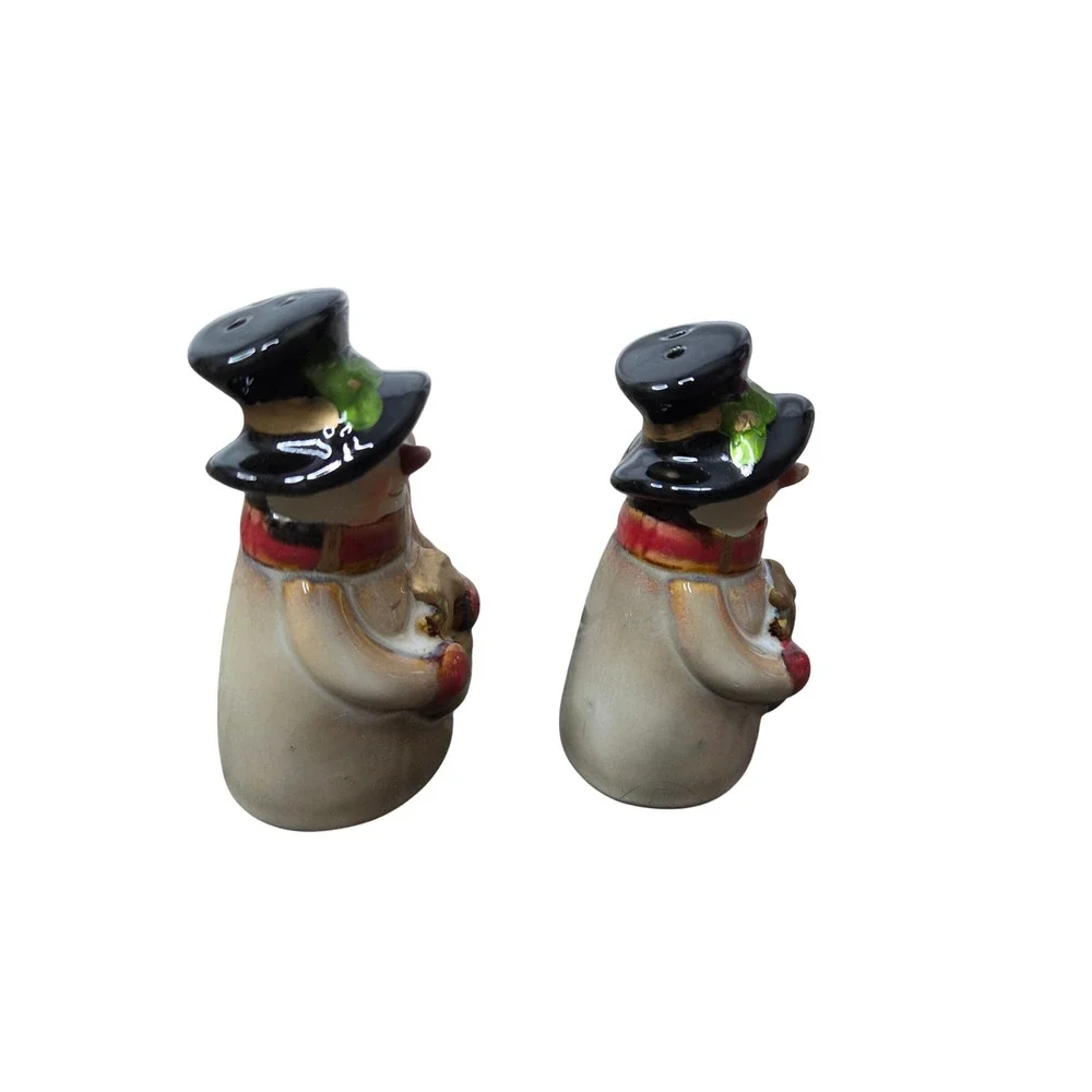 Adorable Ceramic Snowman Salt‎ and Pepper Shaker Set Holiday Christmas Decor - Picture 4 of 6